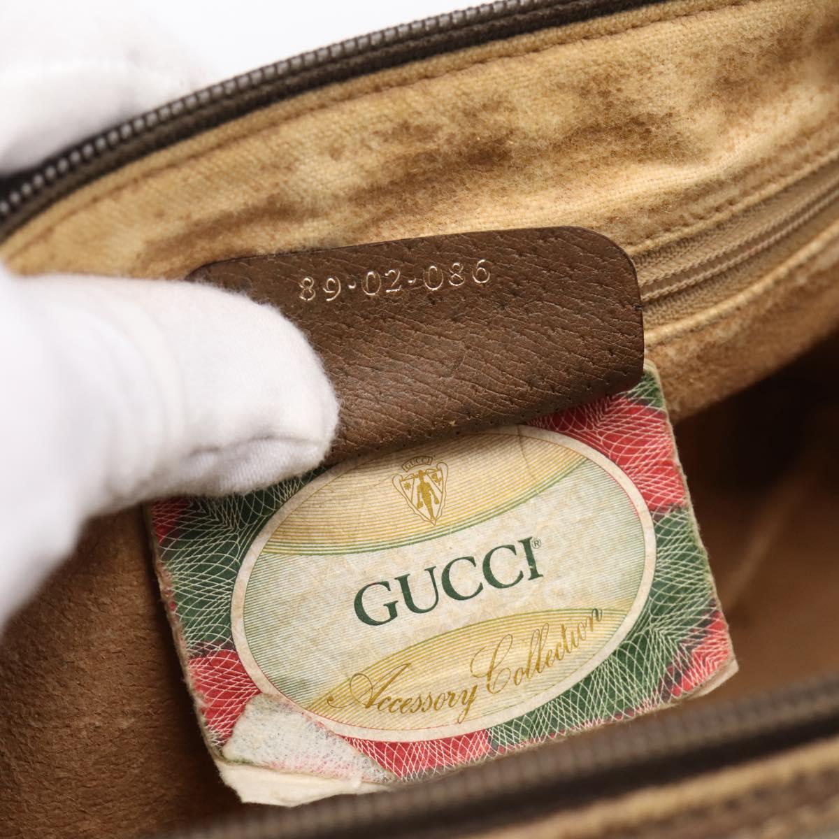 GUCCI GG Supreme Shoulder Bag PVC Beige Gold 89 02 086 Auth 198682
