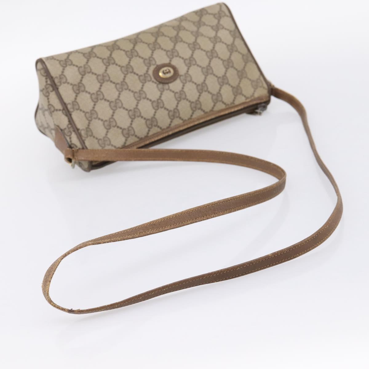 GUCCI GG Supreme Shoulder Bag PVC Beige Gold 89 02 086 Auth 198682