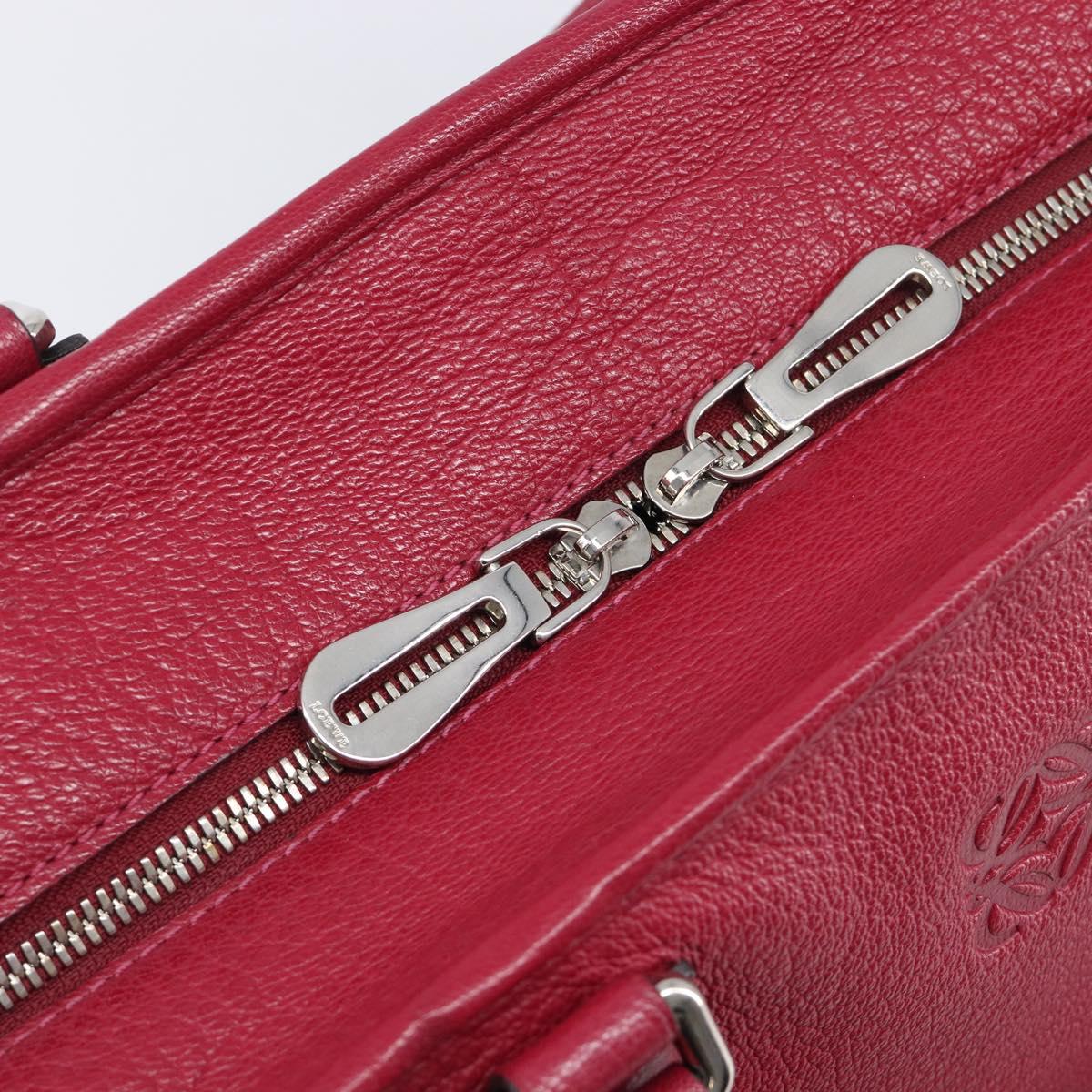 LOEWE Amazona 36 Hand Bag Leather Red Silver Auth 198687V