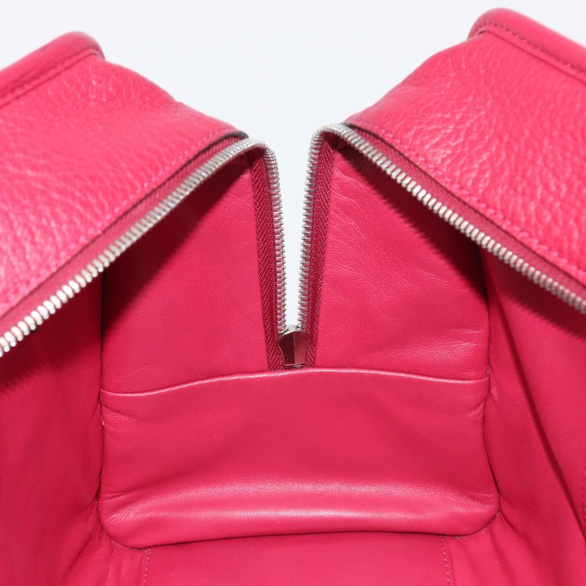 LOEWE Amazona 36 Hand Bag Leather Red Silver Auth 198687V