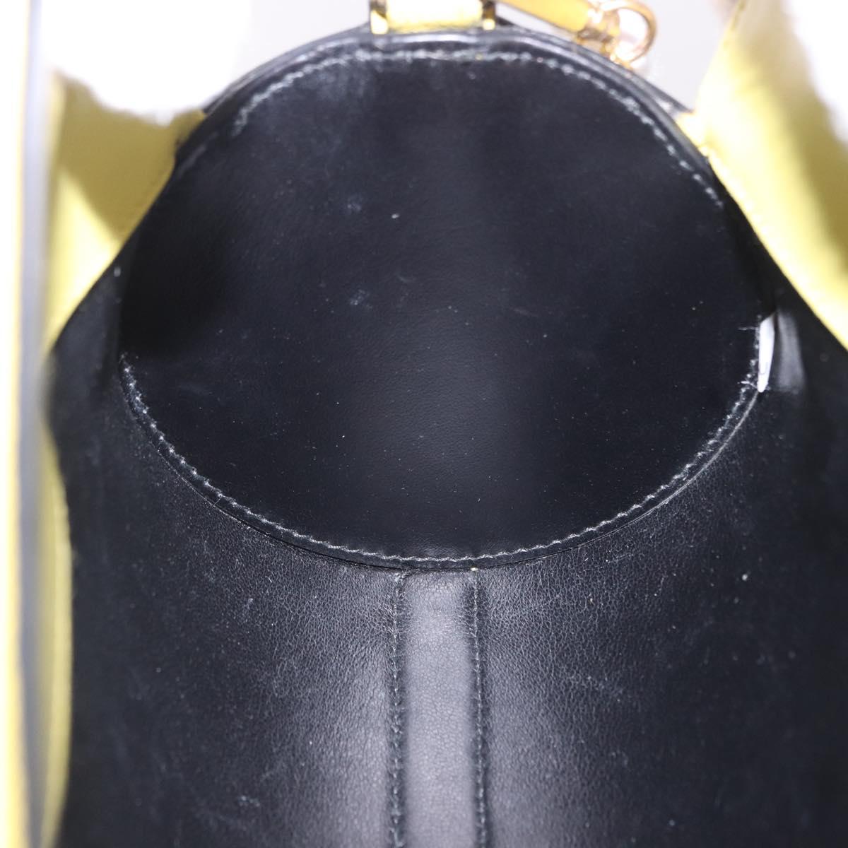 PRADA Chain Shoulder Bag Saffiano leather Yellow Gold Auth 198688M