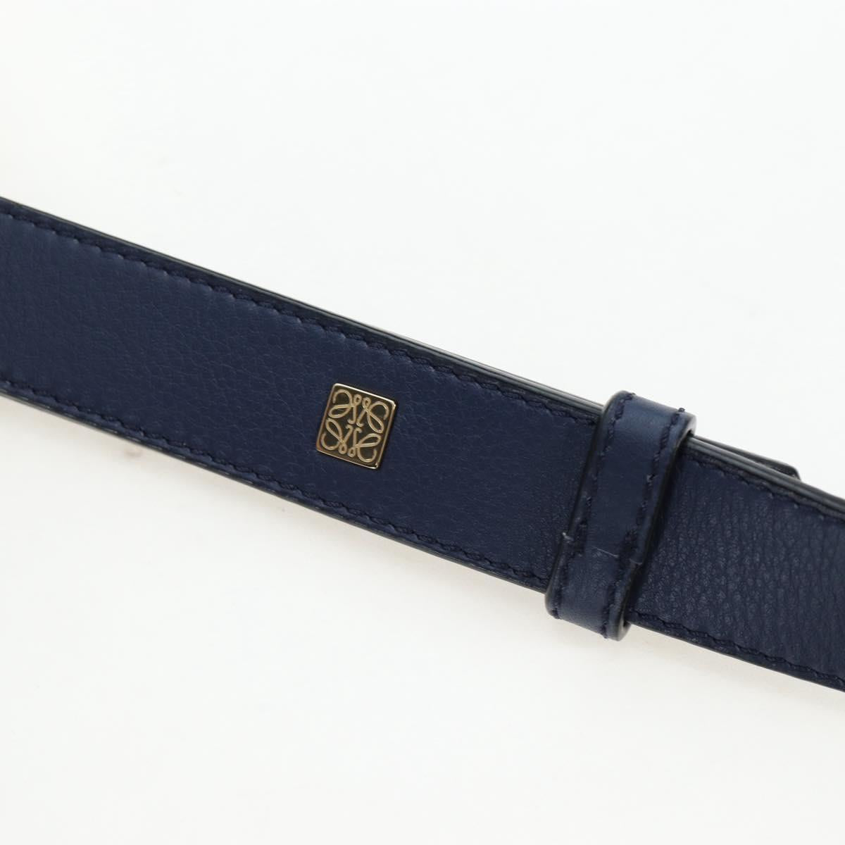 LOEWE Hammock Hand Bag Canvas 2way Navy Gold Auth 198690M