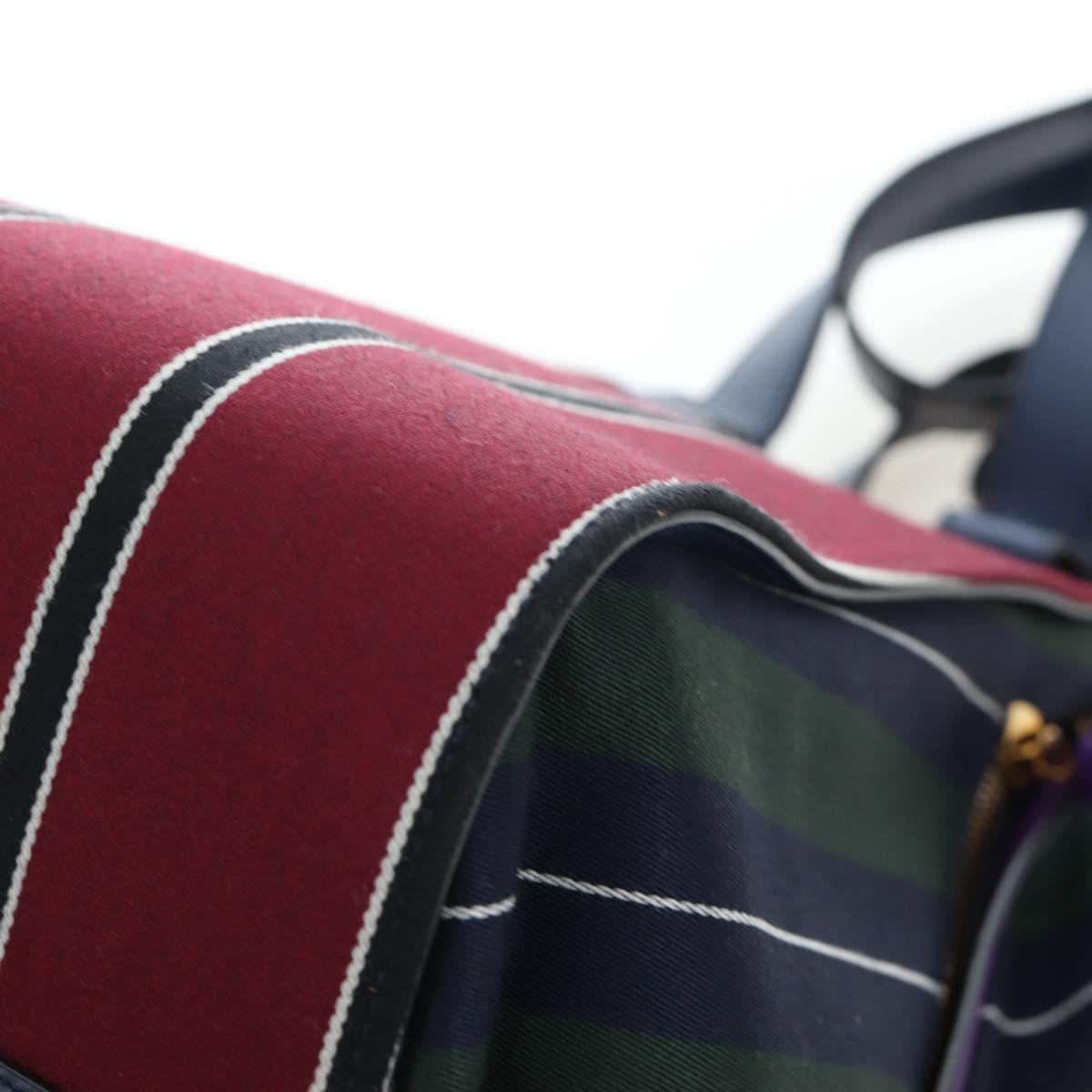 LOEWE Hammock Hand Bag Canvas 2way Navy Gold Auth 198690M