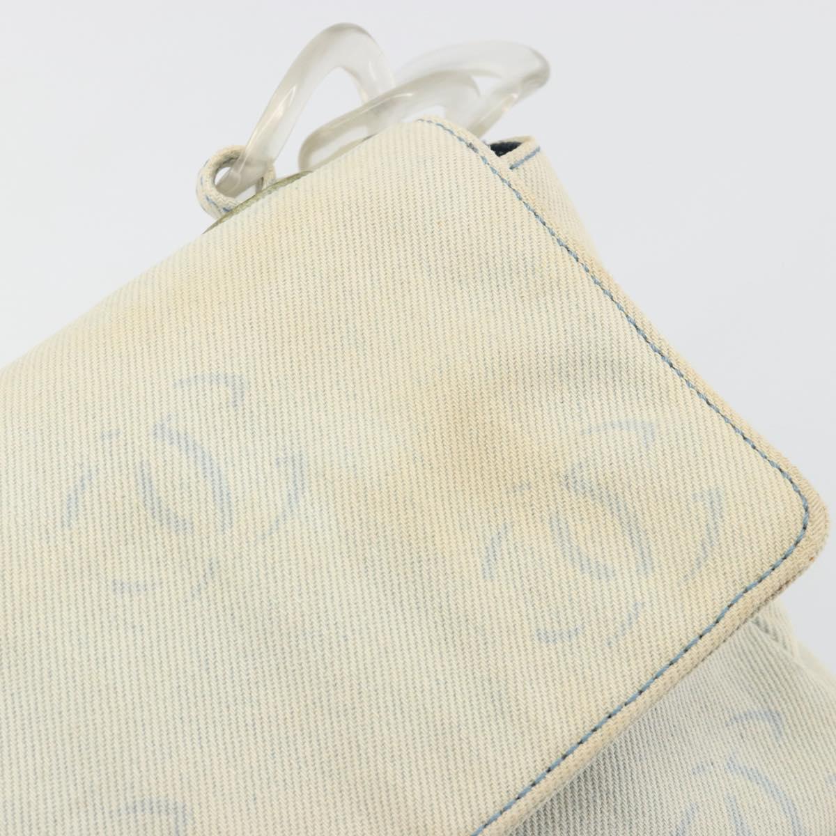 CHANEL Shoulder Bag Denim Light Blue Silver CC Auth 198695A