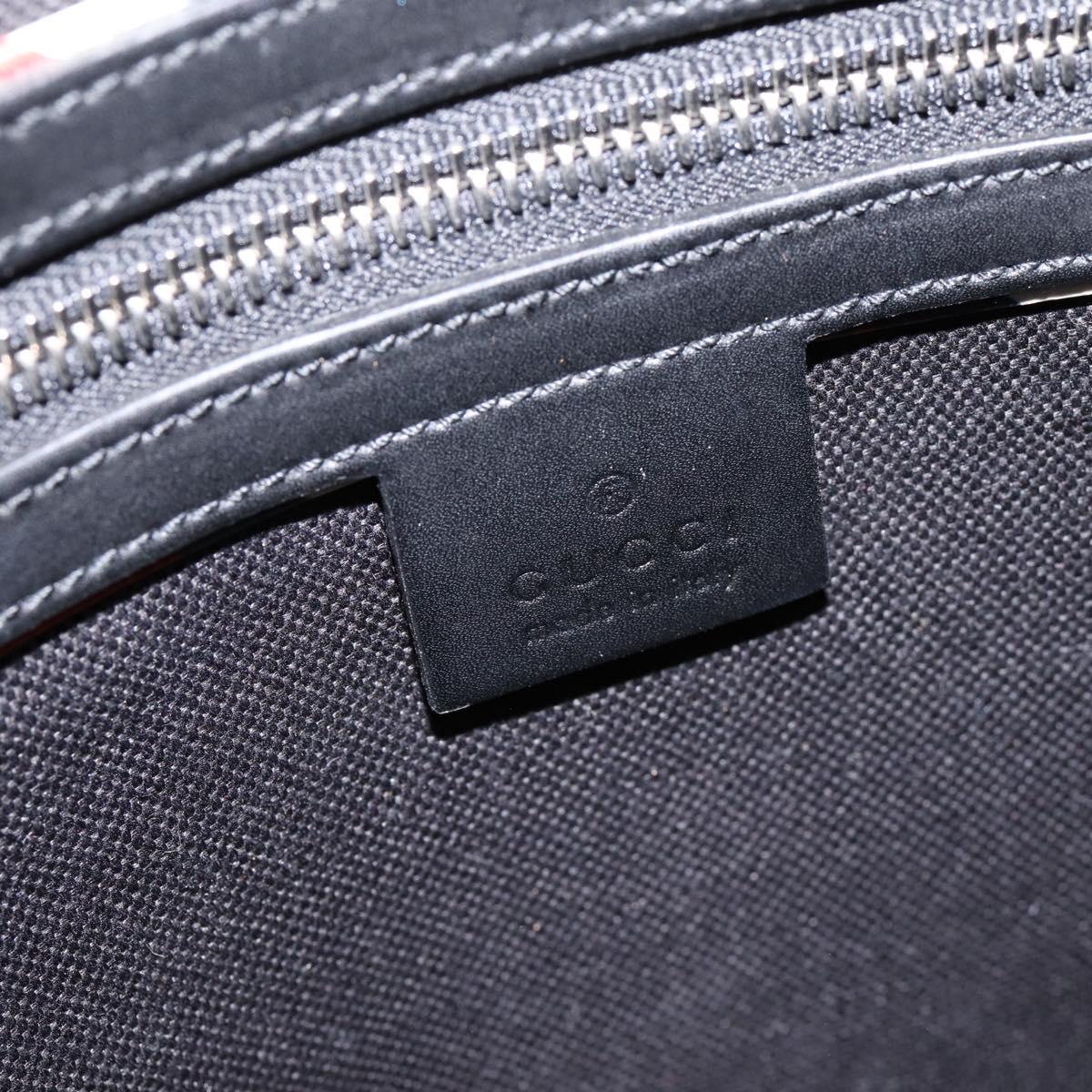 GUCCI GG Supreme Sherry Line Courier Bag PVC Black Silver 474137 Auth 198699M