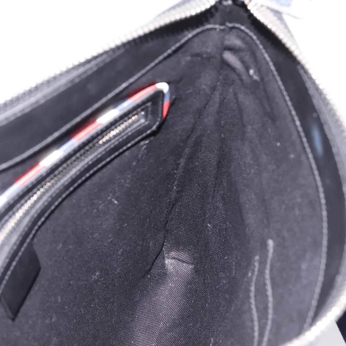 GUCCI GG Supreme Sherry Line Courier Bag PVC Black Silver 474137 Auth 198699M