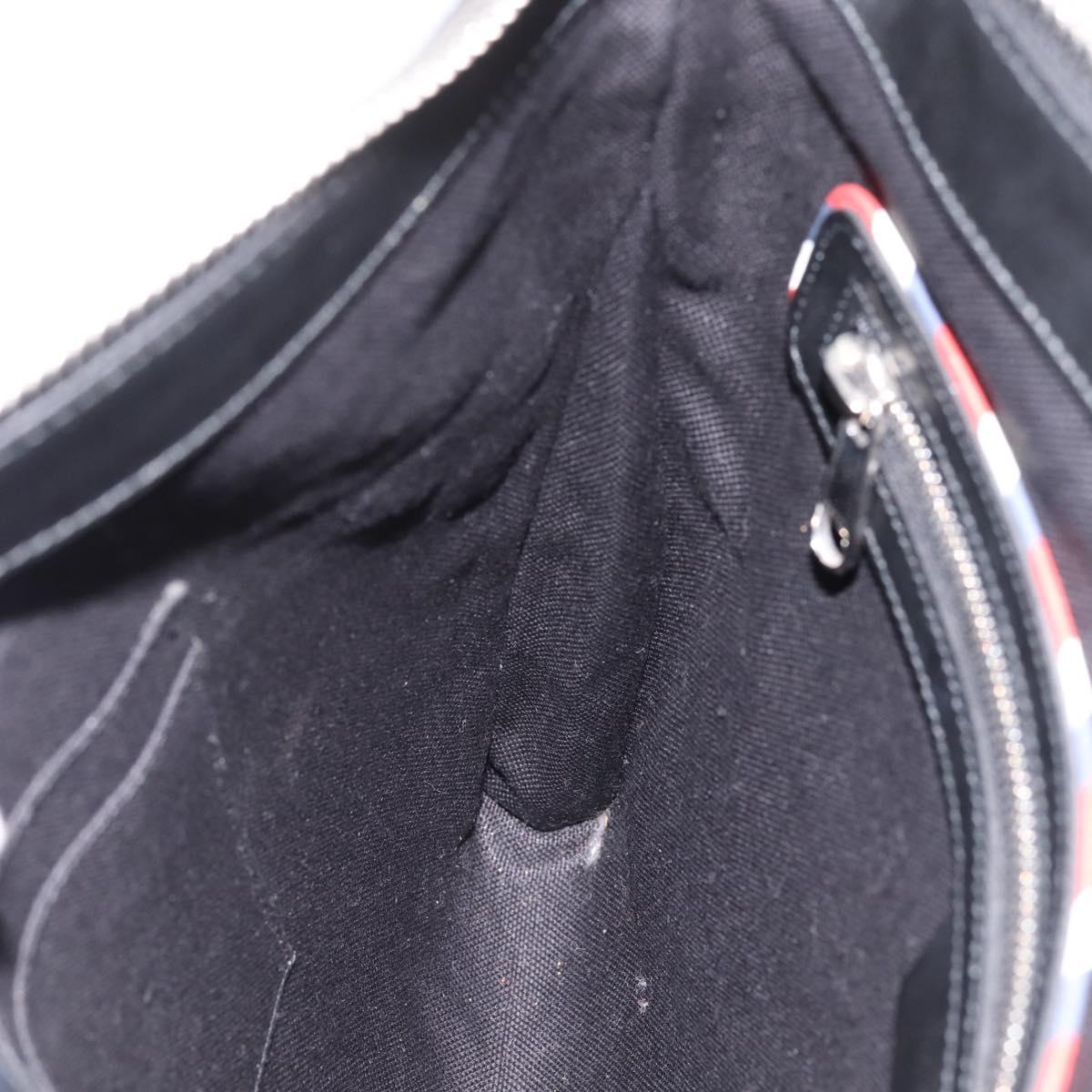 GUCCI GG Supreme Sherry Line Courier Bag PVC Black Silver 474137 Auth 198699M