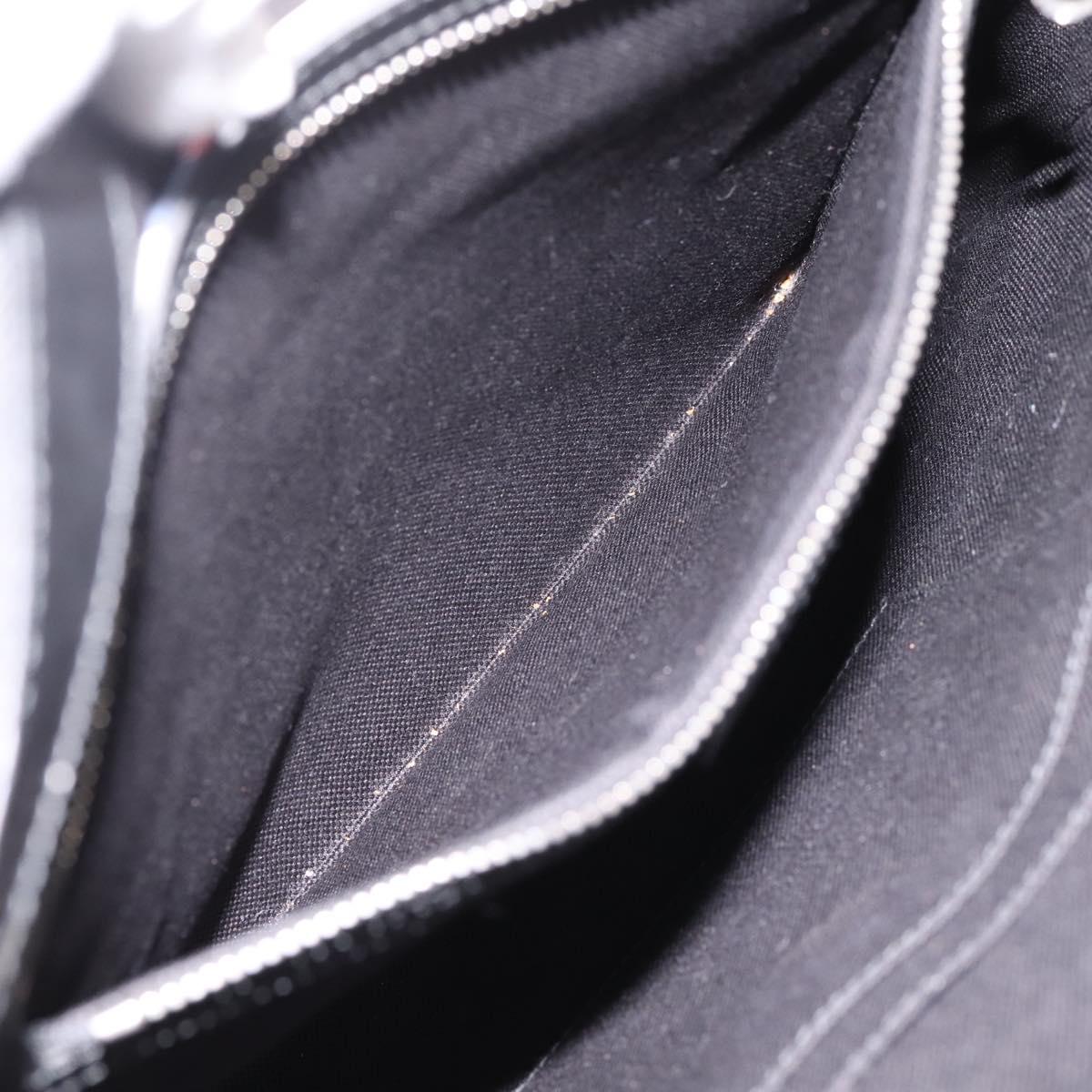 GUCCI GG Supreme Sherry Line Courier Bag PVC Black Silver 474137 Auth 198699M