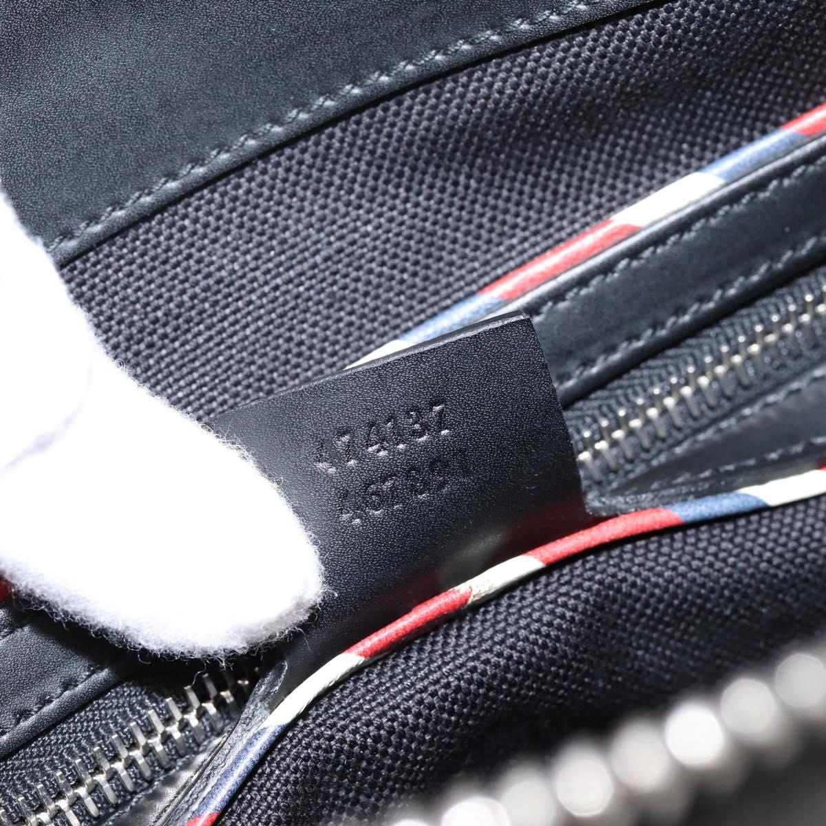 GUCCI GG Supreme Sherry Line Courier Bag PVC Black Silver 474137 Auth 198699M