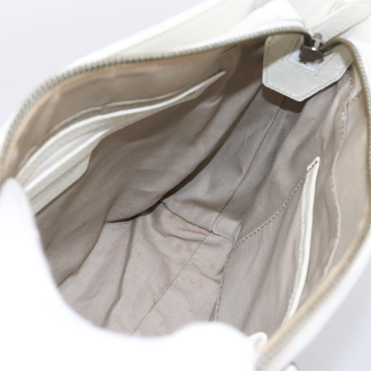 BURBERRY Nova Check Hand Bag Canvas Beige Silver Auth 198700A
