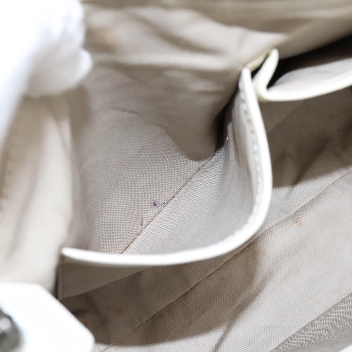 BURBERRY Nova Check Hand Bag Canvas Beige Silver Auth 198700A