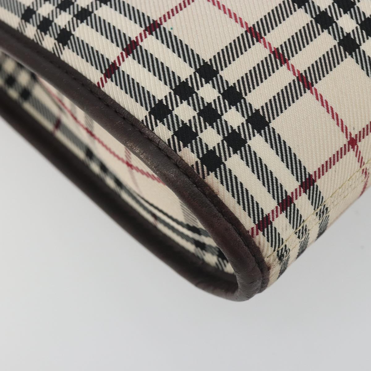 BURBERRY Nova Check Shoulder Bag Canvas Beige Silver Auth 198716A
