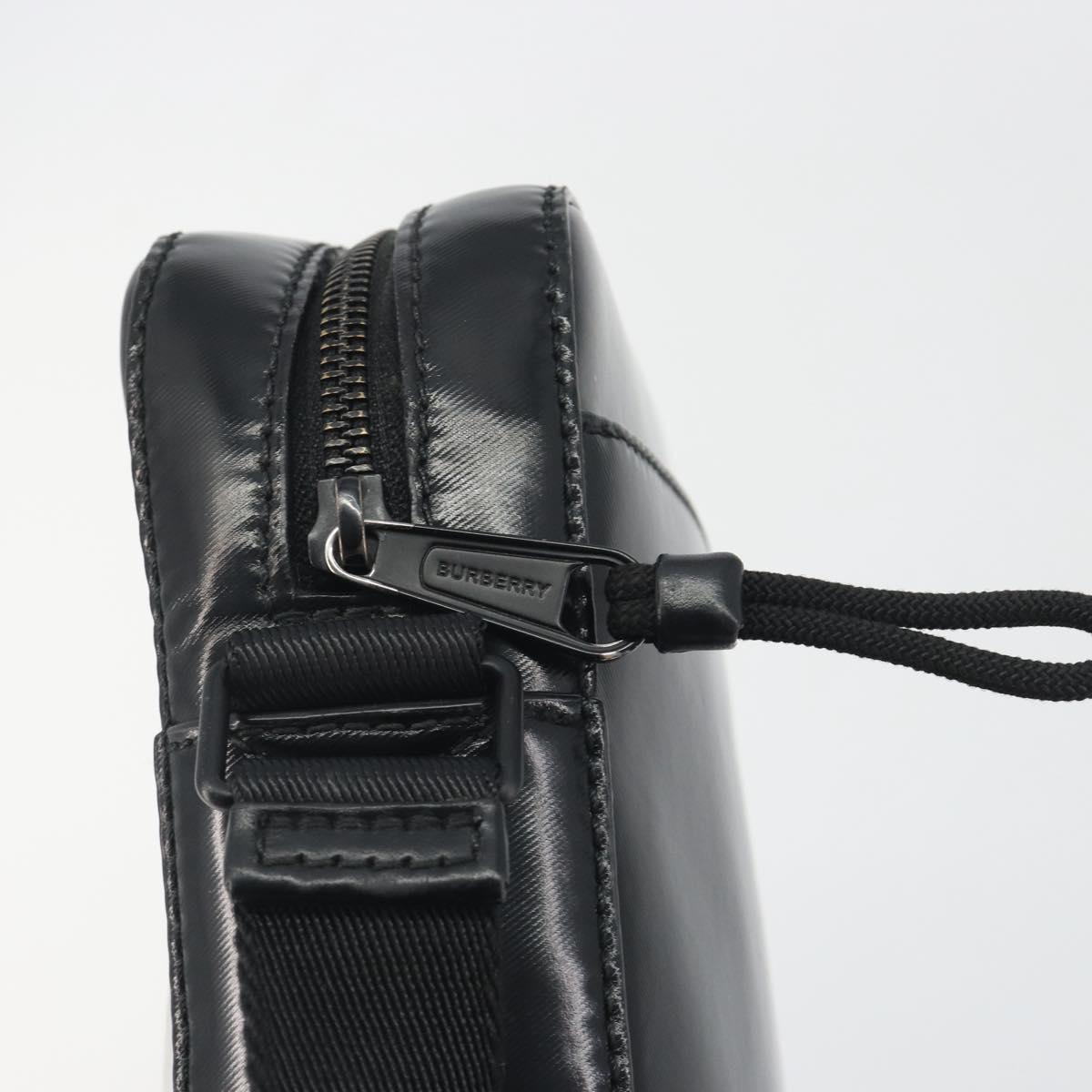 BURBERRY Thornton Messenger Shoulder Bag PVC Canvas Black Auth 198717A