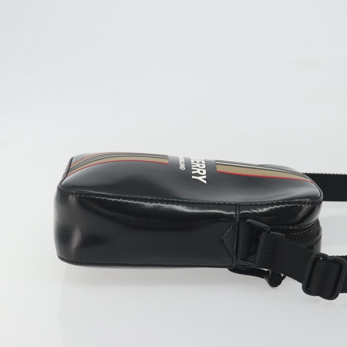 BURBERRY Thornton Messenger Shoulder Bag PVC Canvas Black Auth 198717A