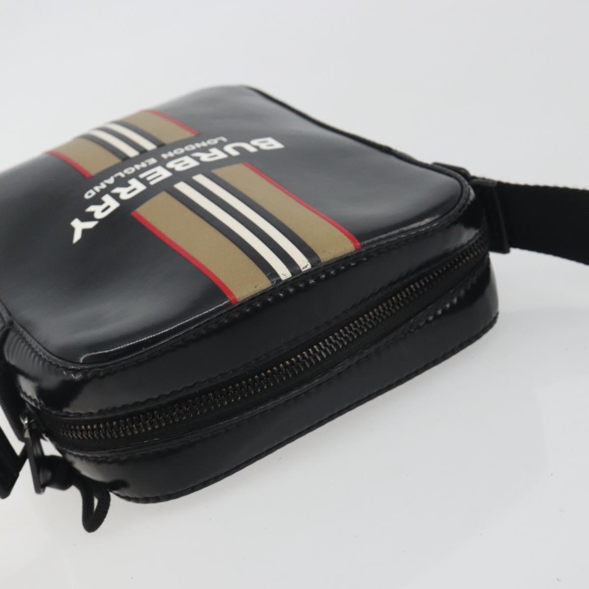 BURBERRY Thornton Messenger Shoulder Bag PVC Canvas Black Auth 198717A