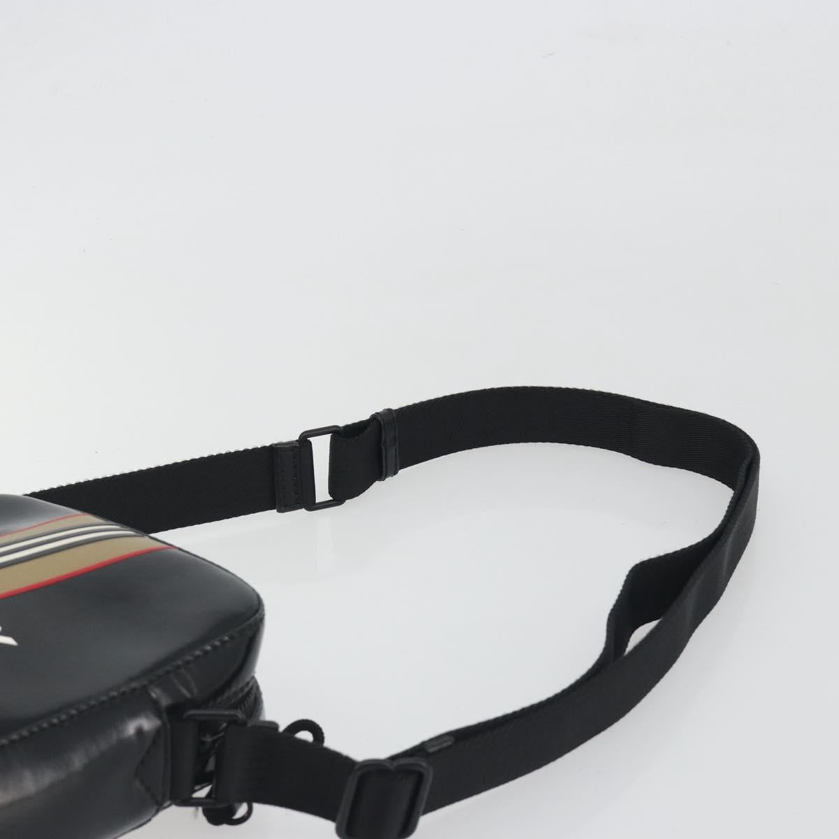 BURBERRY Thornton Messenger Shoulder Bag PVC Canvas Black Auth 198717A