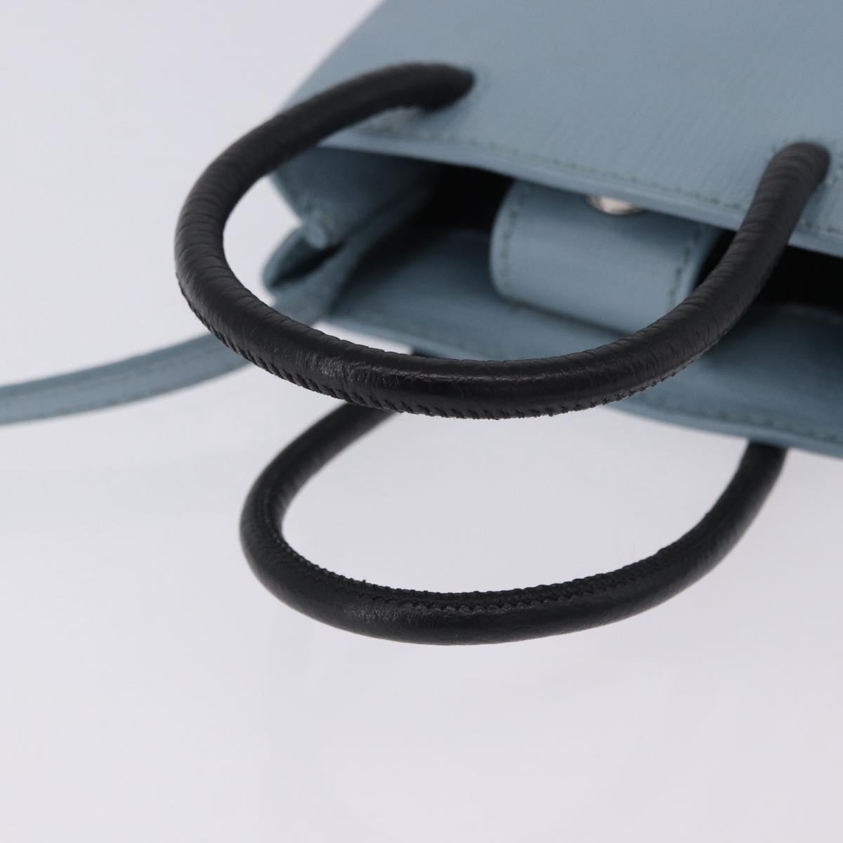 BALENCIAGA Shopping Phone Holder Bag Leather 2way Light Blue 593826 Auth 198722A