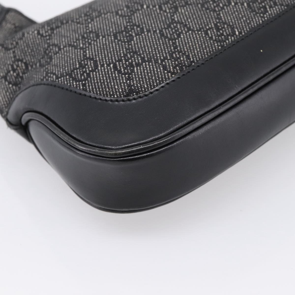 GUCCI GG Canvas Jackie Shoulder Bag Black Silver 01147 Auth 198724V
