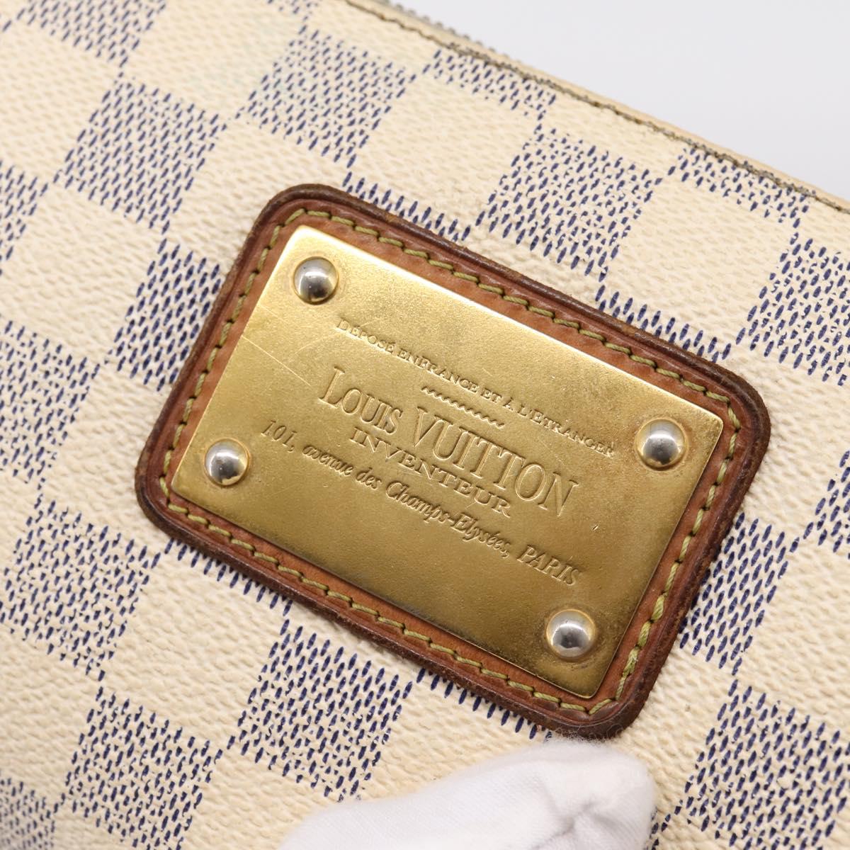LOUIS VUITTON Damier Azur Eva Shoulder Bag 2way N55214 LV Auth 198727