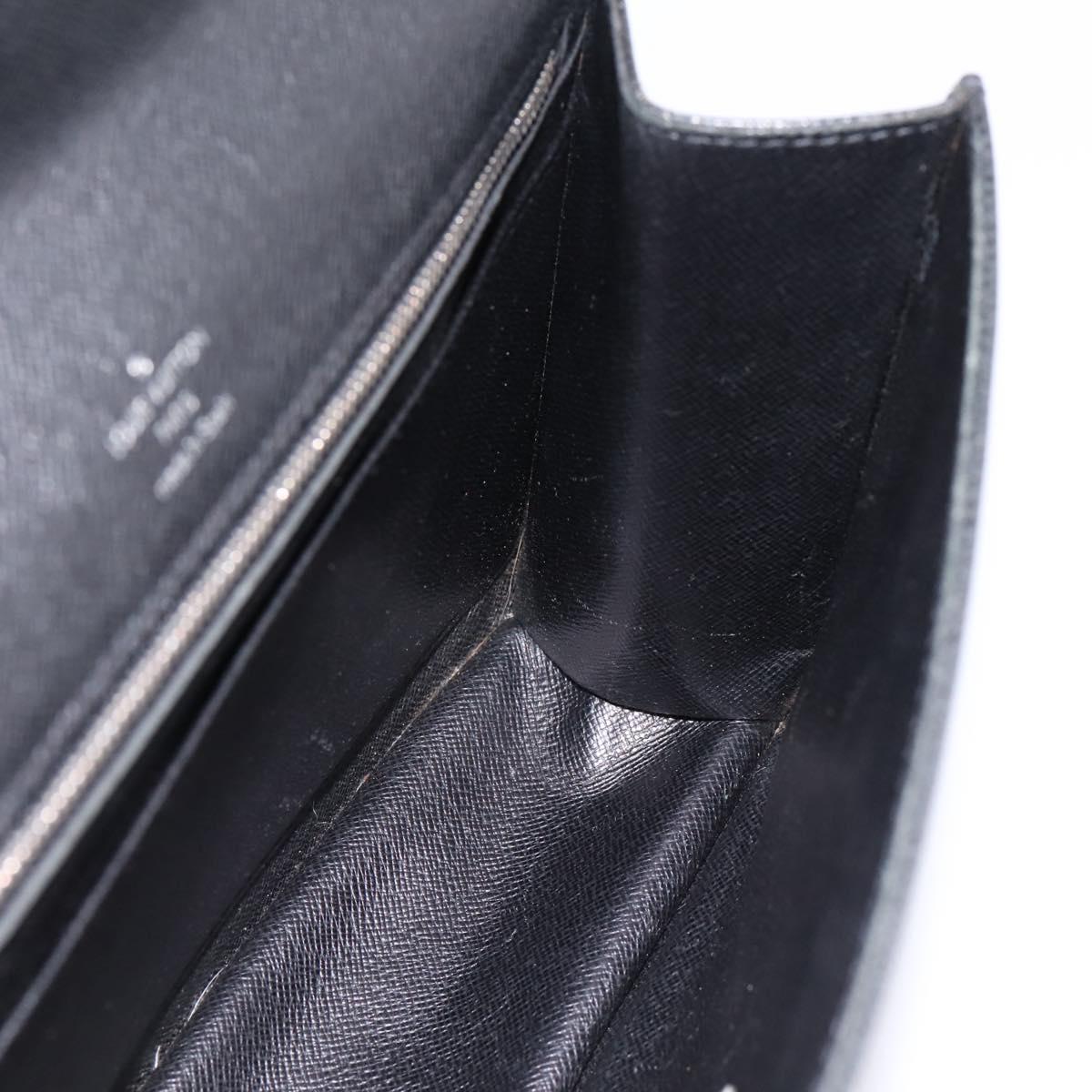 LOUIS VUITTON Taiga Selenga Clutch Bag Ardoise M30782 LV Auth 198728