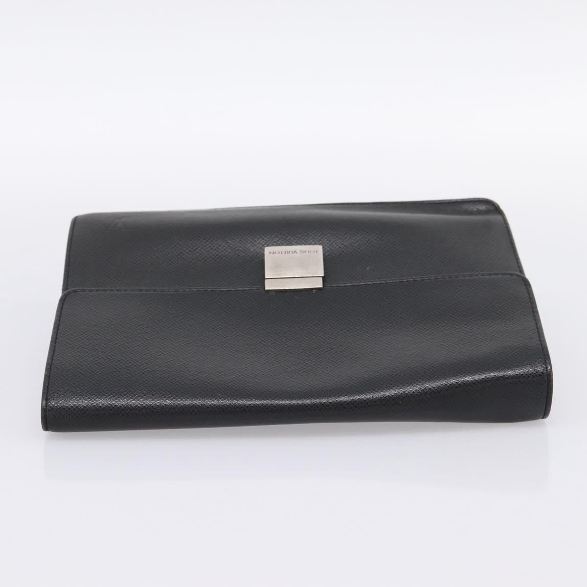 LOUIS VUITTON Taiga Selenga Clutch Bag Ardoise M30782 LV Auth 198728
