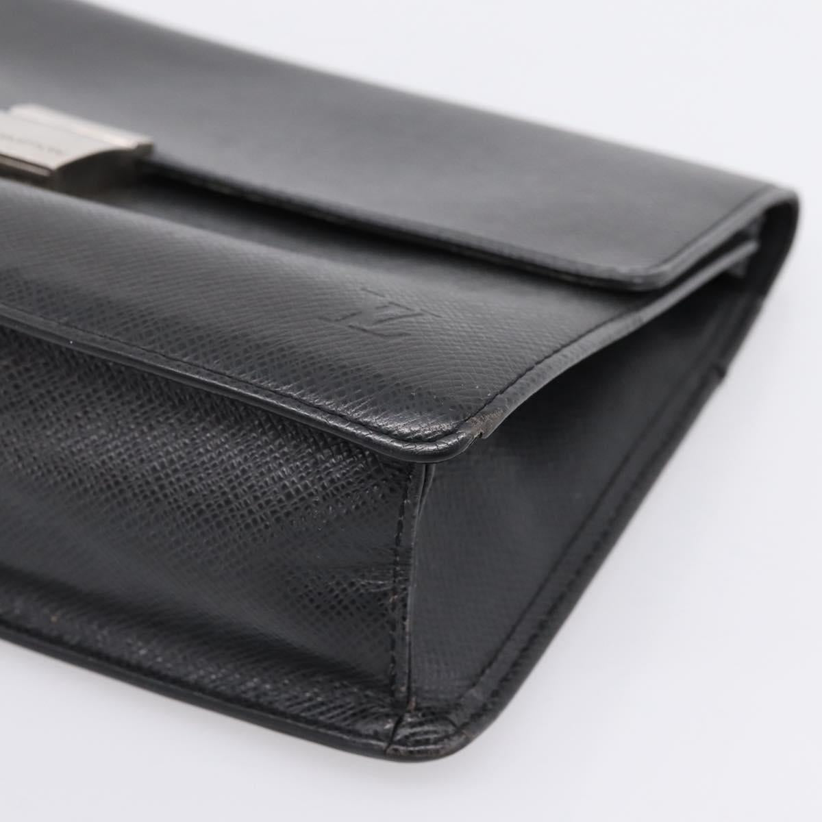 LOUIS VUITTON Taiga Selenga Clutch Bag Ardoise M30782 LV Auth 198728