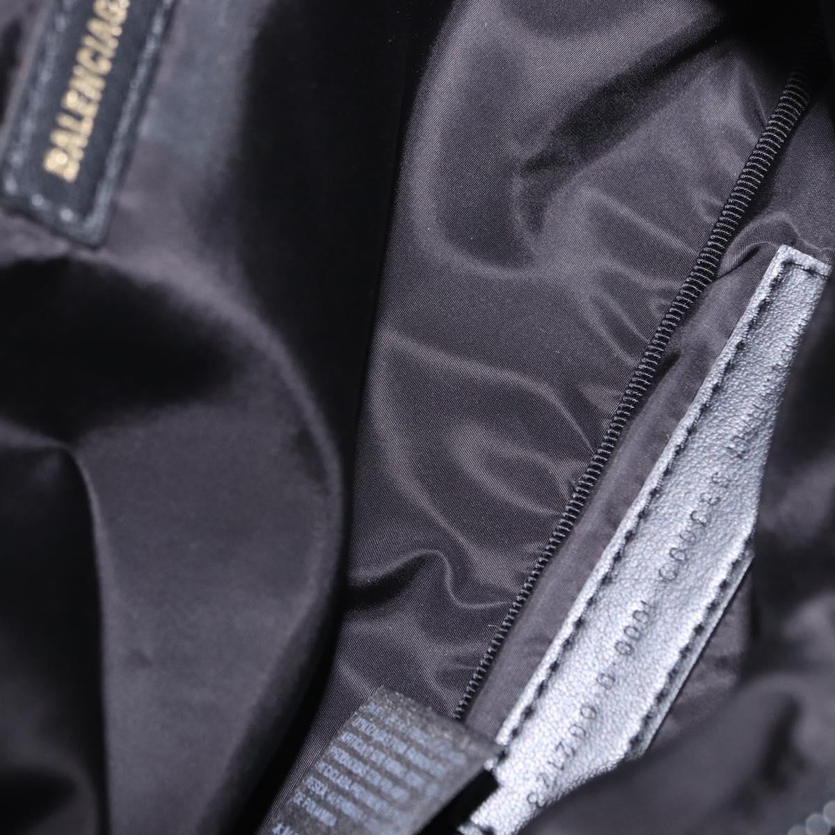 BALENCIAGA Waist Bag Nylon Black Silver 533009 Auth 198730A