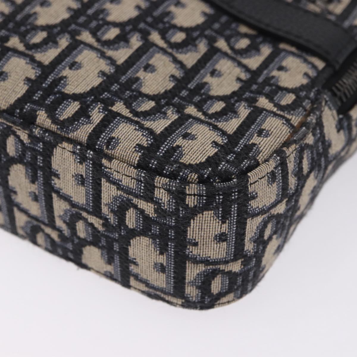 Christian Dior Trotter Canvas Shoulder Bag Navy Silver Auth 198731V