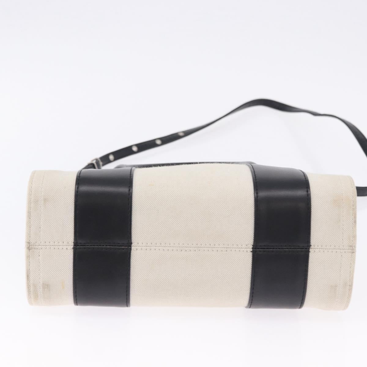 BALENCIAGA Trade XS Hand Bag Canvas 2way Beige Silver 620882 Auth 198734A