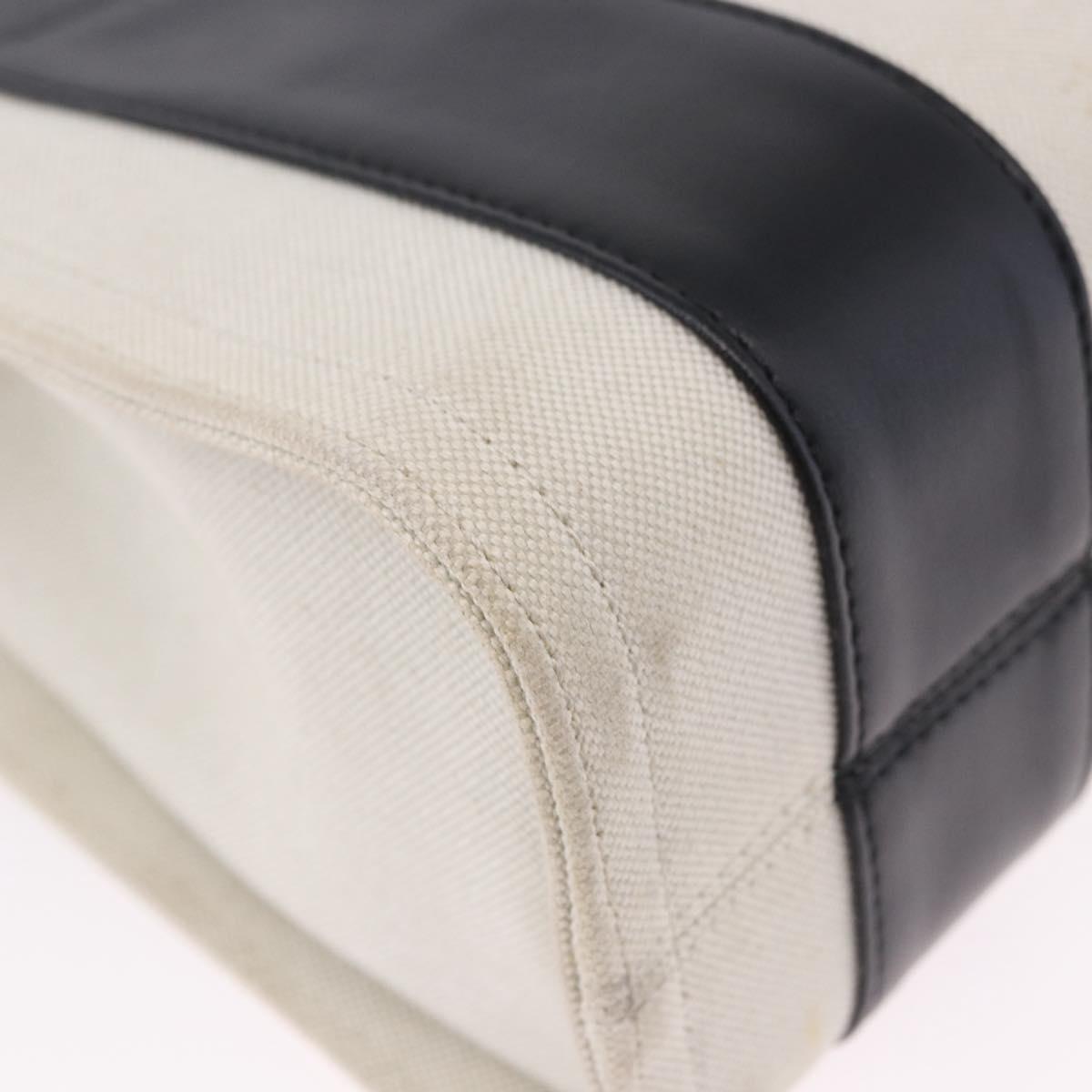 BALENCIAGA Trade XS Hand Bag Canvas 2way Beige Silver 620882 Auth 198734A