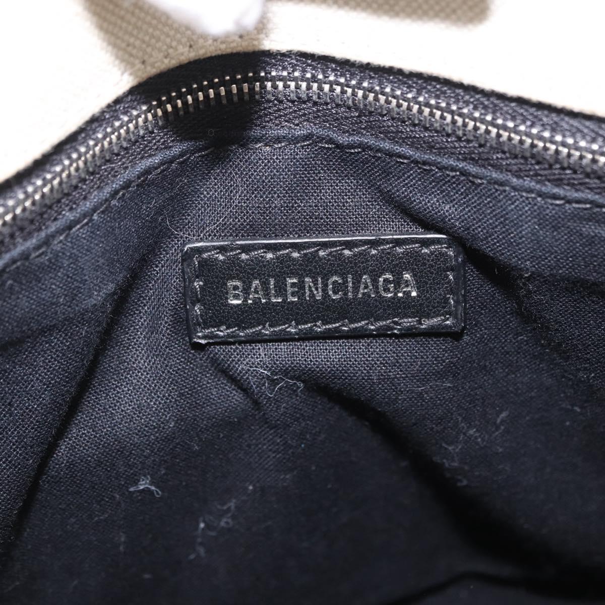 BALENCIAGA Trade XS Hand Bag Canvas 2way Beige Silver 620882 Auth 198734A