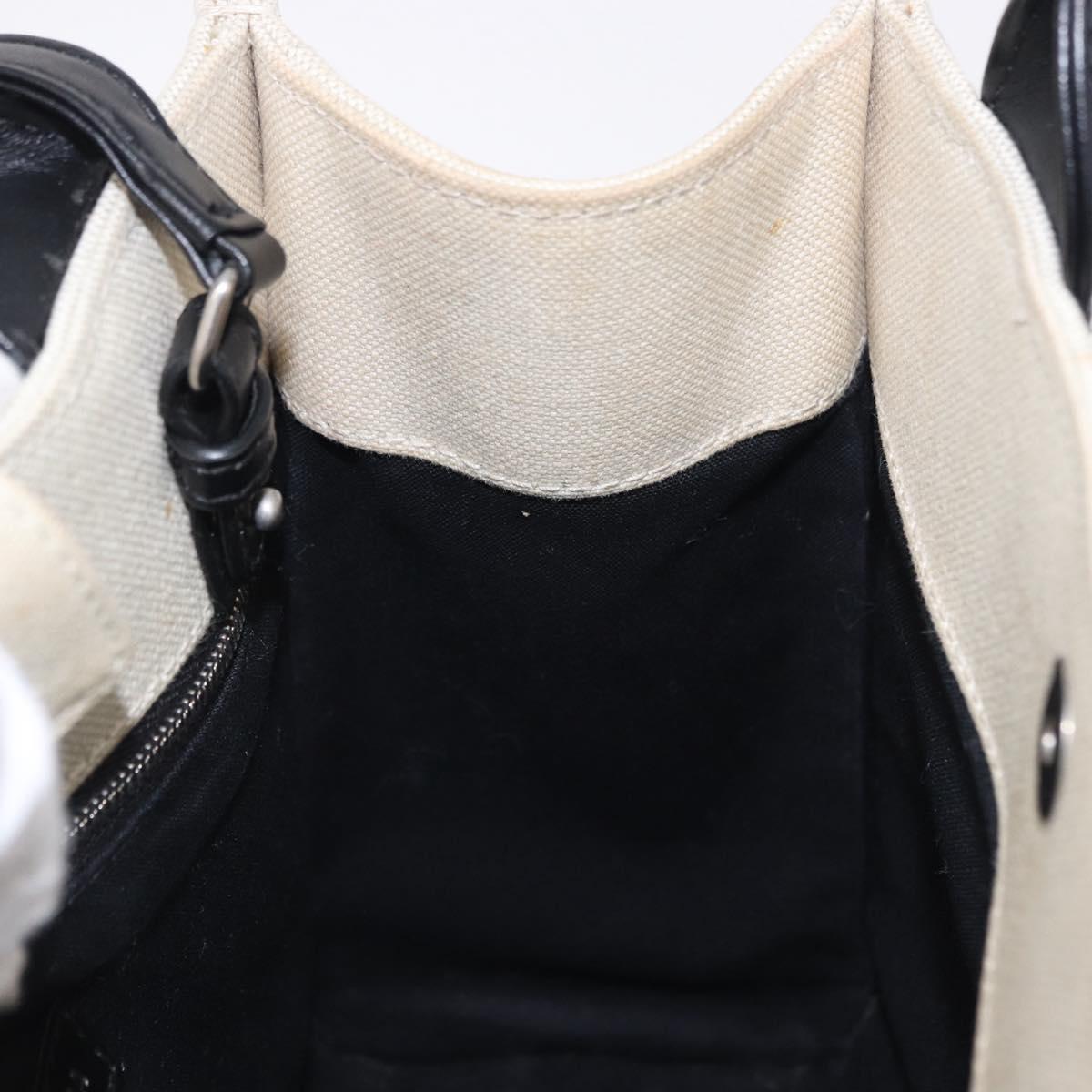 BALENCIAGA Trade XS Hand Bag Canvas 2way Beige Silver 620882 Auth 198734A