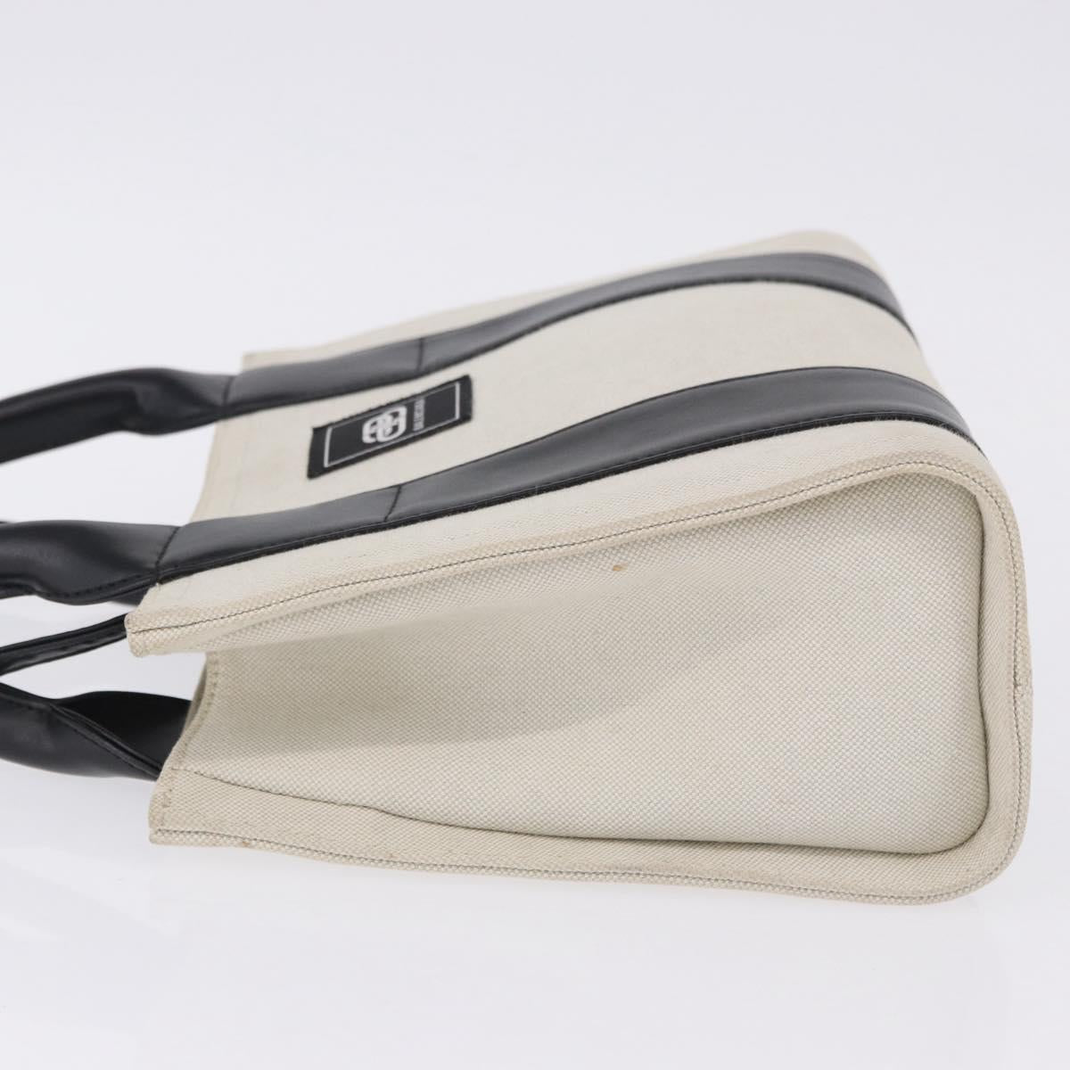 BALENCIAGA Trade XS Hand Bag Canvas 2way Beige Silver 620882 Auth 198734A