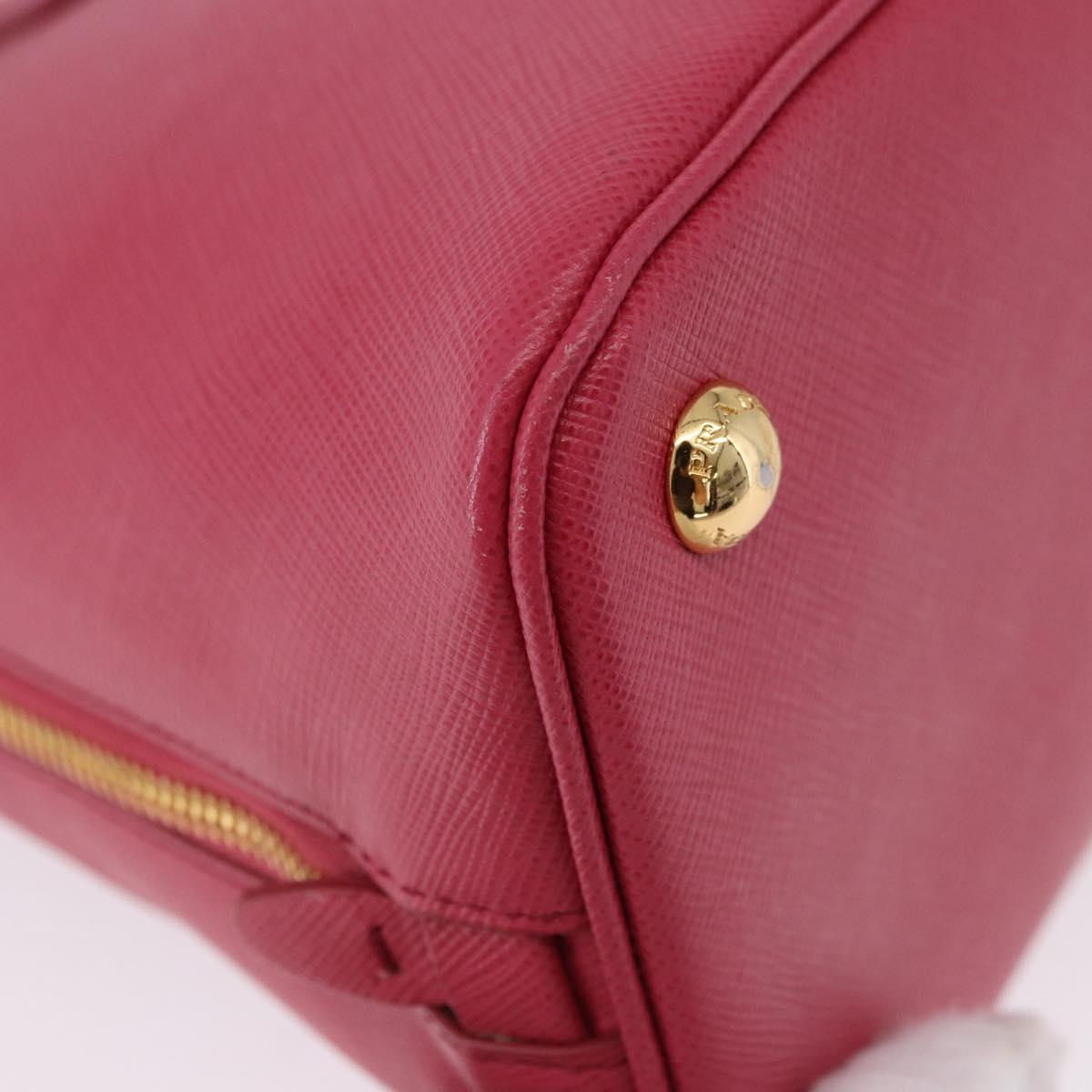 PRADA Galleria Hand Bag Saffiano 2way Pink Gold Auth 198736V