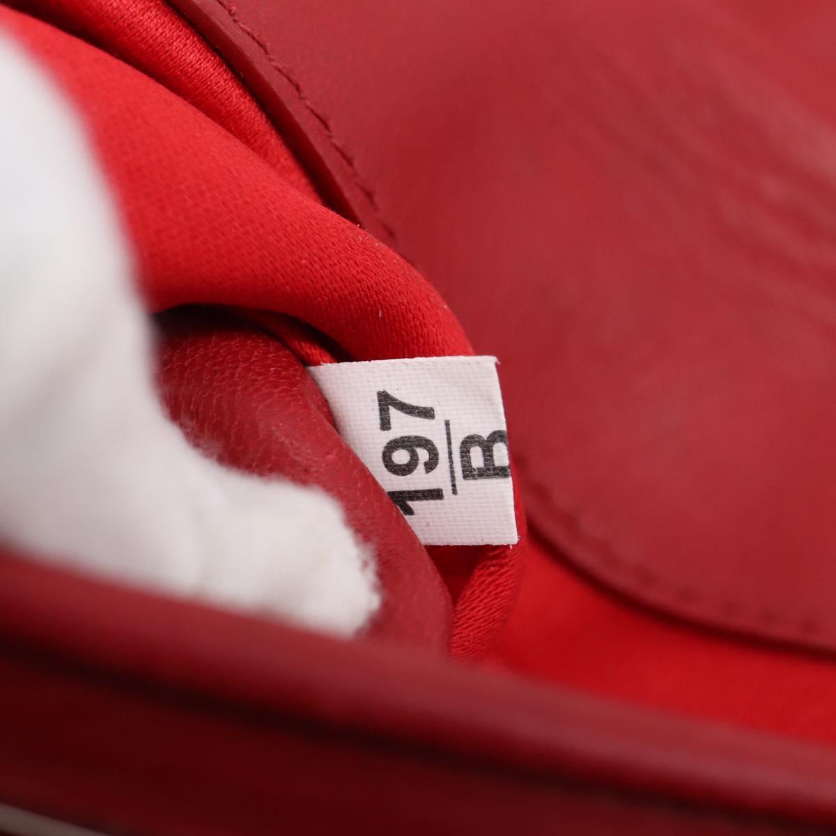 Miu Miu Matelasse Chain Shoulder Bag Nylon Red Silver Auth 198738A