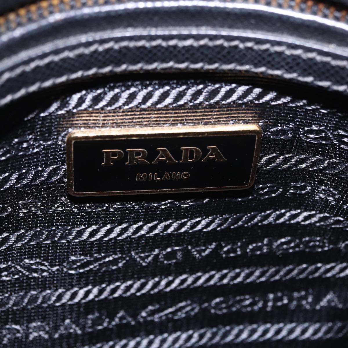PRADA Hand Bag Saffiano leather 2way Black Gold Auth 198741V