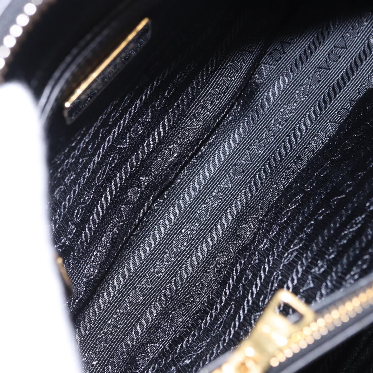 PRADA Hand Bag Saffiano leather 2way Black Gold Auth 198741V