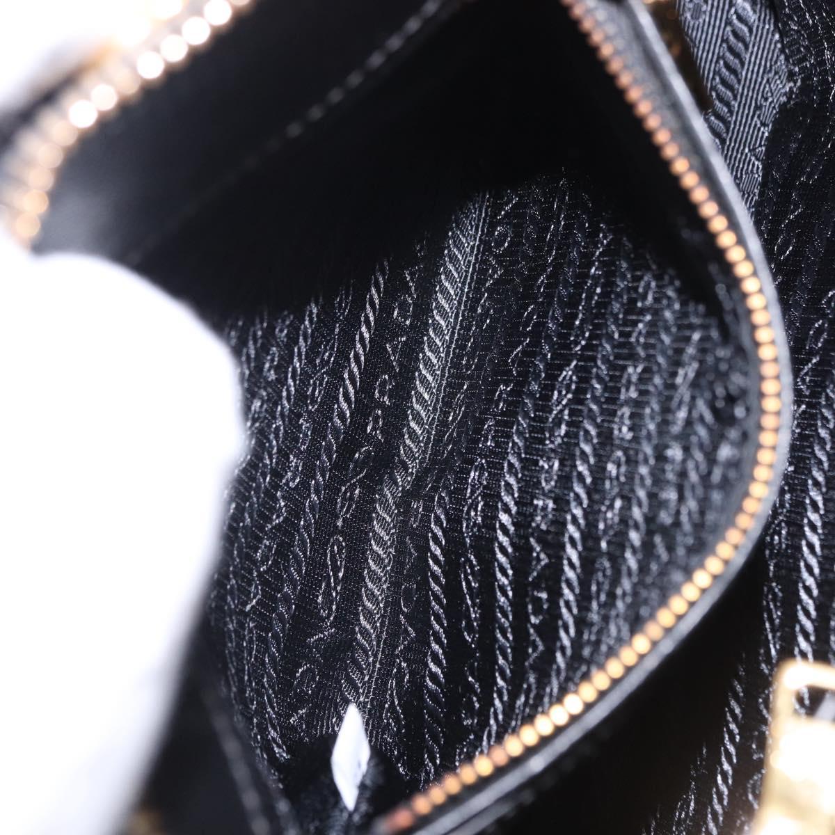 PRADA Hand Bag Saffiano leather 2way Black Gold Auth 198741V