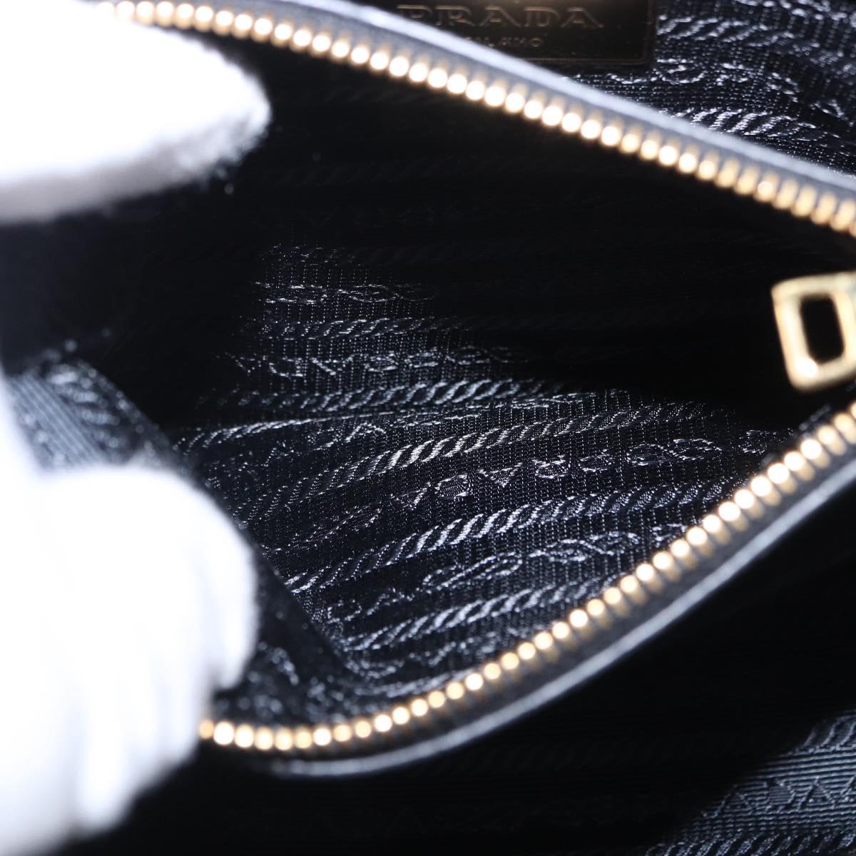 PRADA Hand Bag Saffiano leather 2way Black Gold Auth 198741V