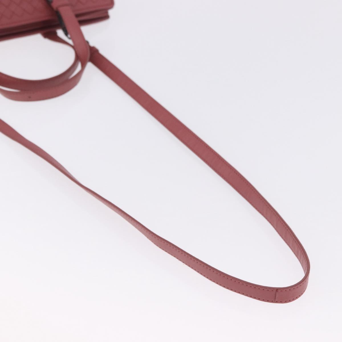 BOTTEGA VENETA INTRECCIATO Hand Bag Leather 2way Pink Auth 198745V