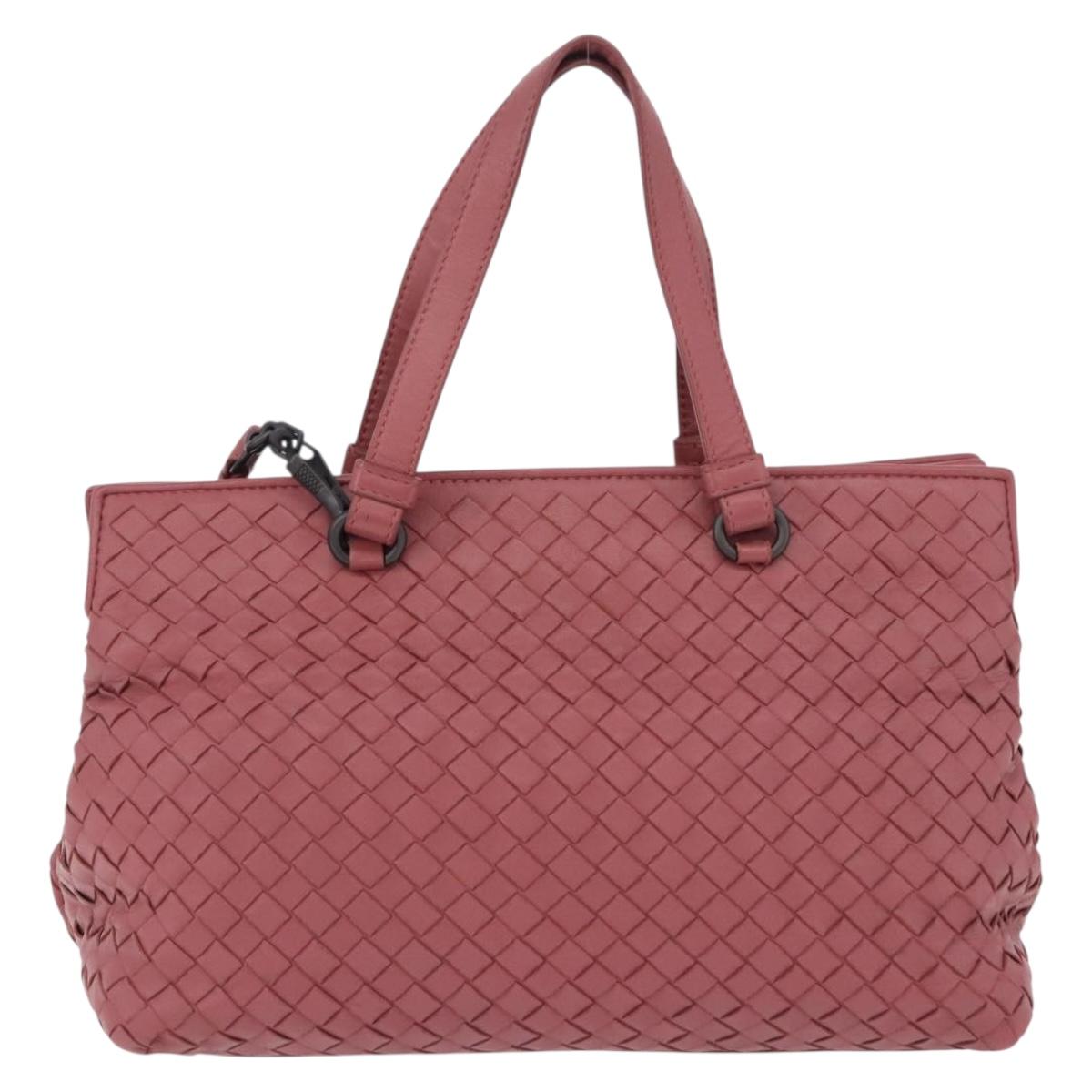BOTTEGA VENETA INTRECCIATO Hand Bag Leather 2way Pink Auth 198745V