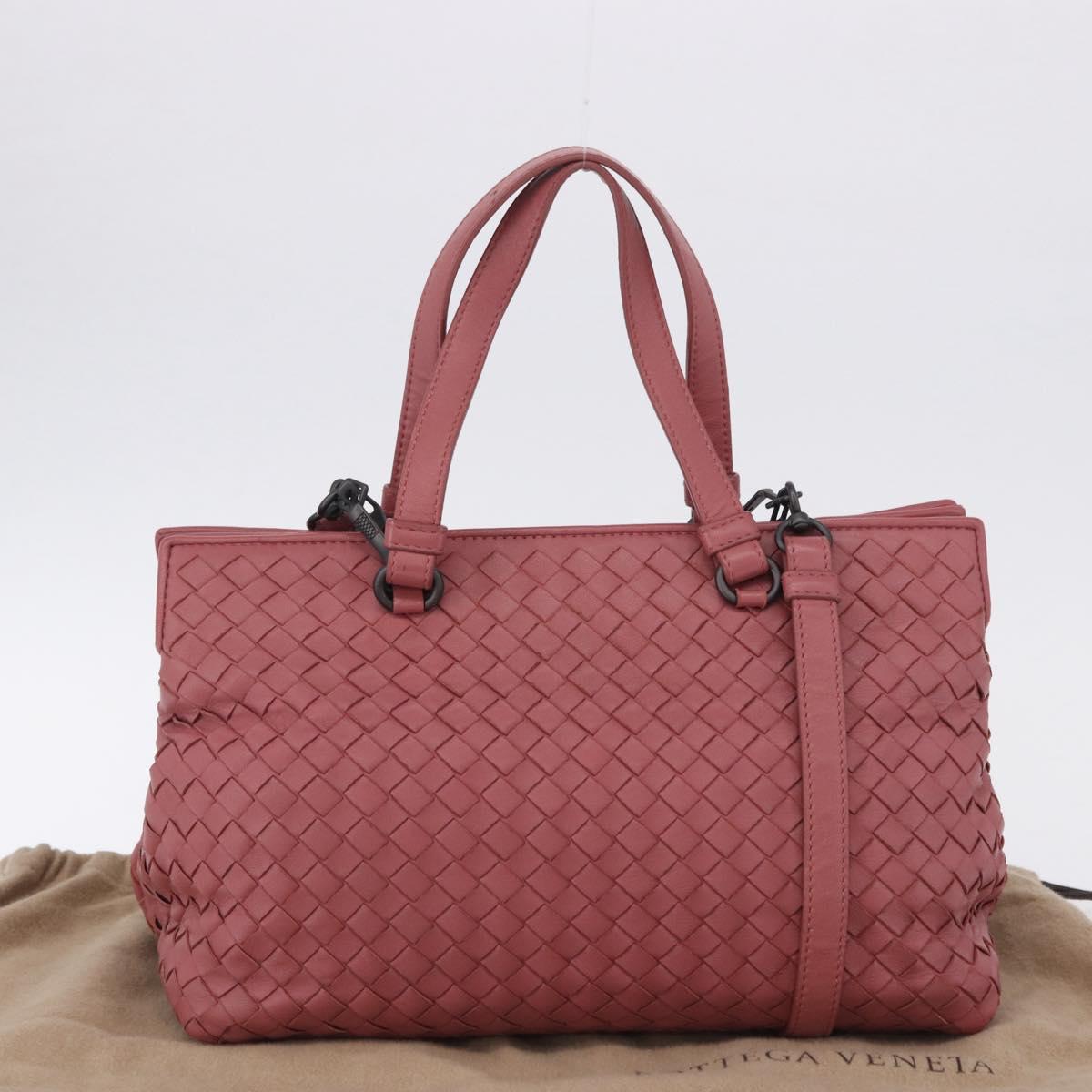 BOTTEGA VENETA INTRECCIATO Hand Bag Leather 2way Pink Auth 198745V