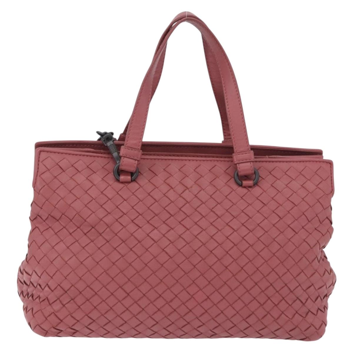 BOTTEGA VENETA INTRECCIATO Hand Bag Leather 2way Pink Auth 198745V