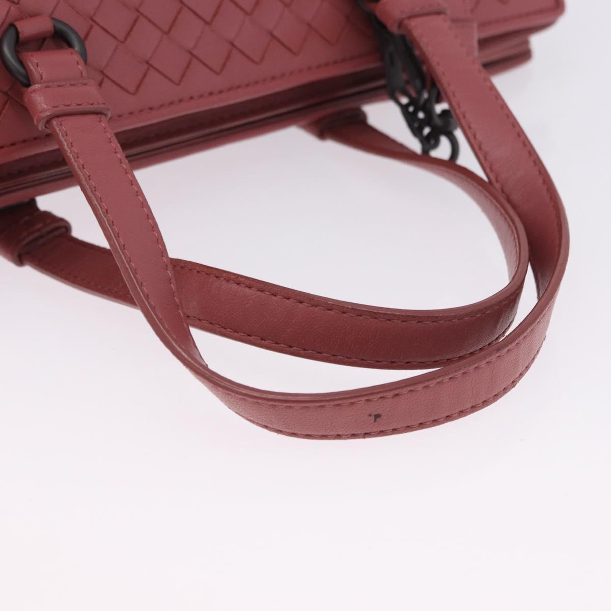 BOTTEGA VENETA INTRECCIATO Hand Bag Leather 2way Pink Auth 198745V