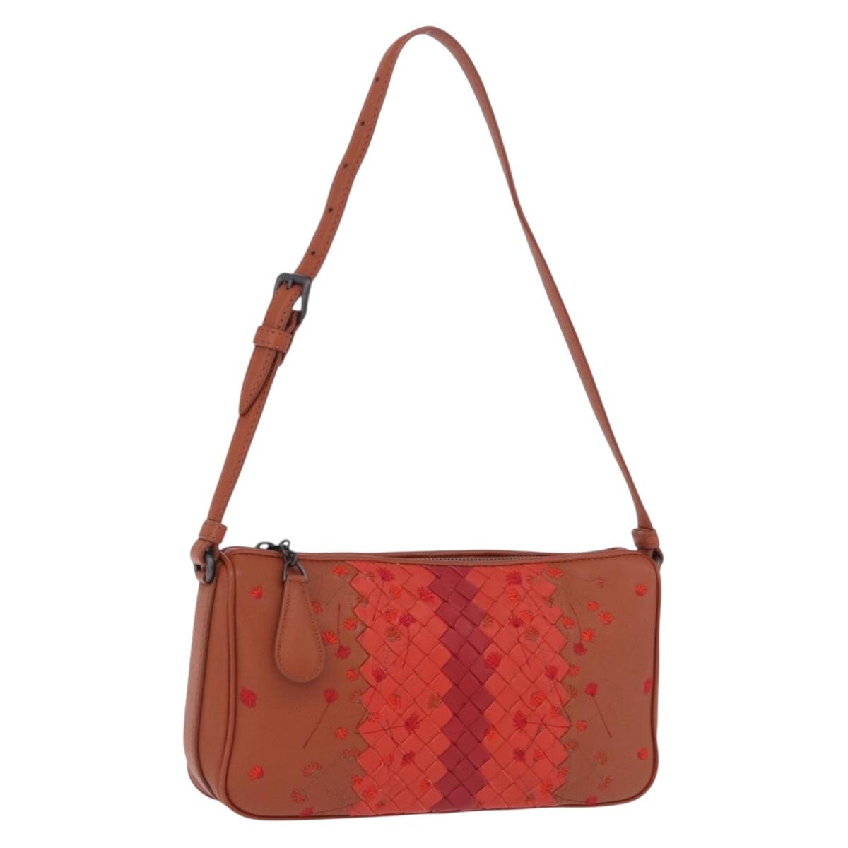 BOTTEGA VENETA INTRECCIATO Shoulder Bag Leather Brown Auth 198750M