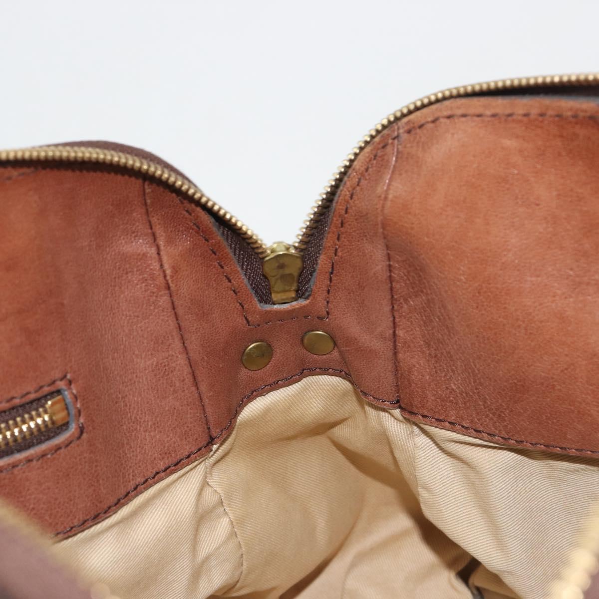 Chloe Hand Bag Leather Brown Gold Auth 198752