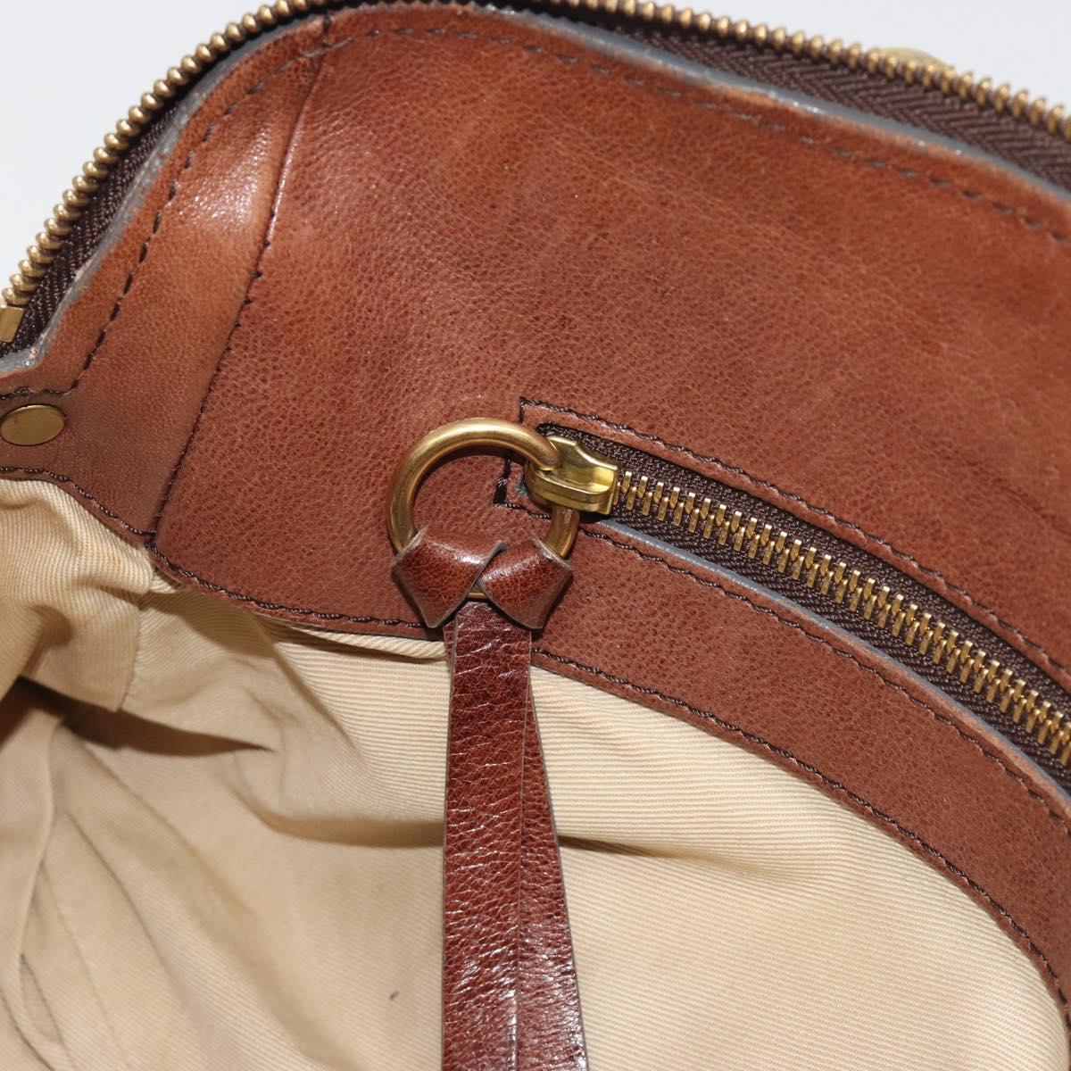 Chloe Hand Bag Leather Brown Gold Auth 198752