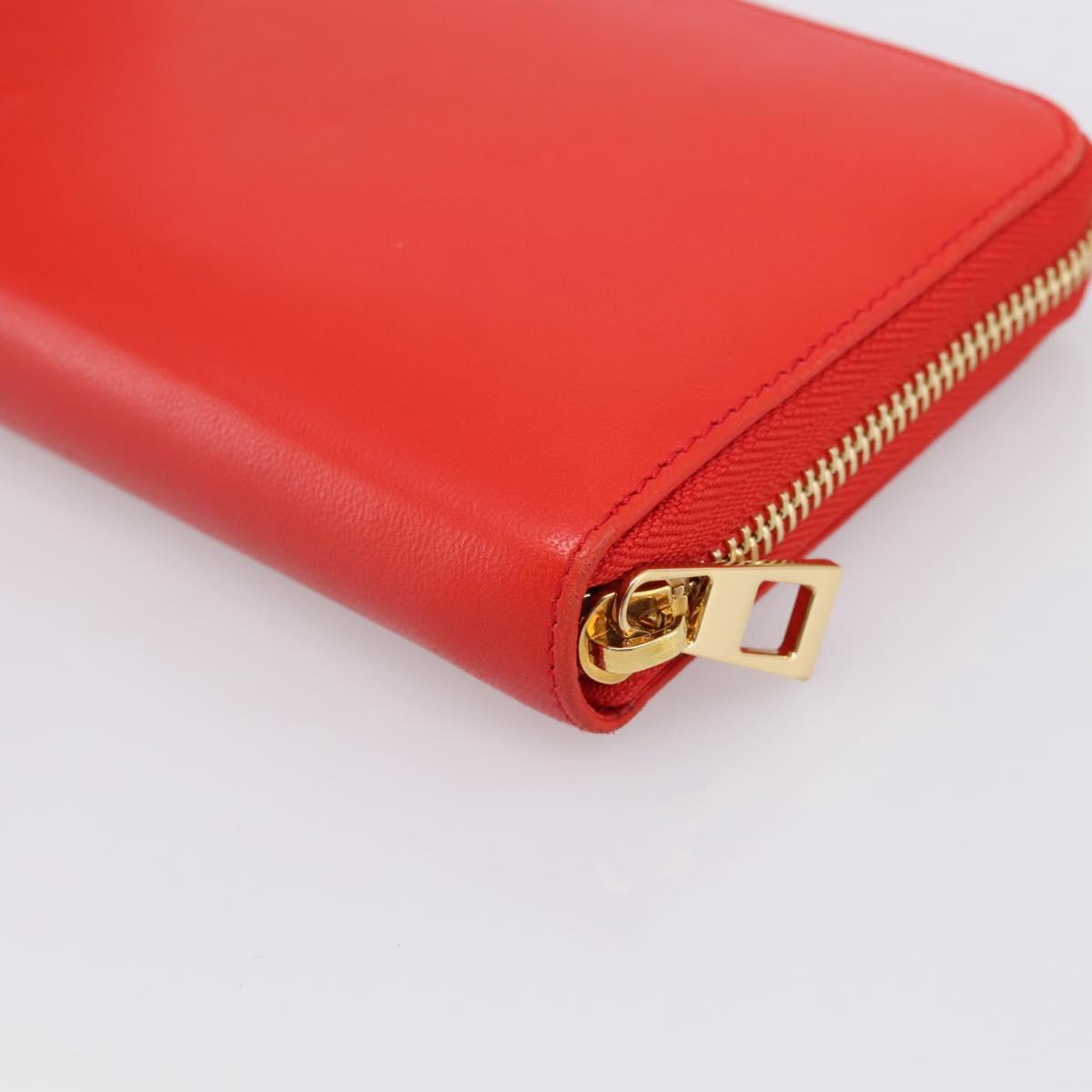 LOEWE Long Wallet Leather Red Gold Auth 198761M