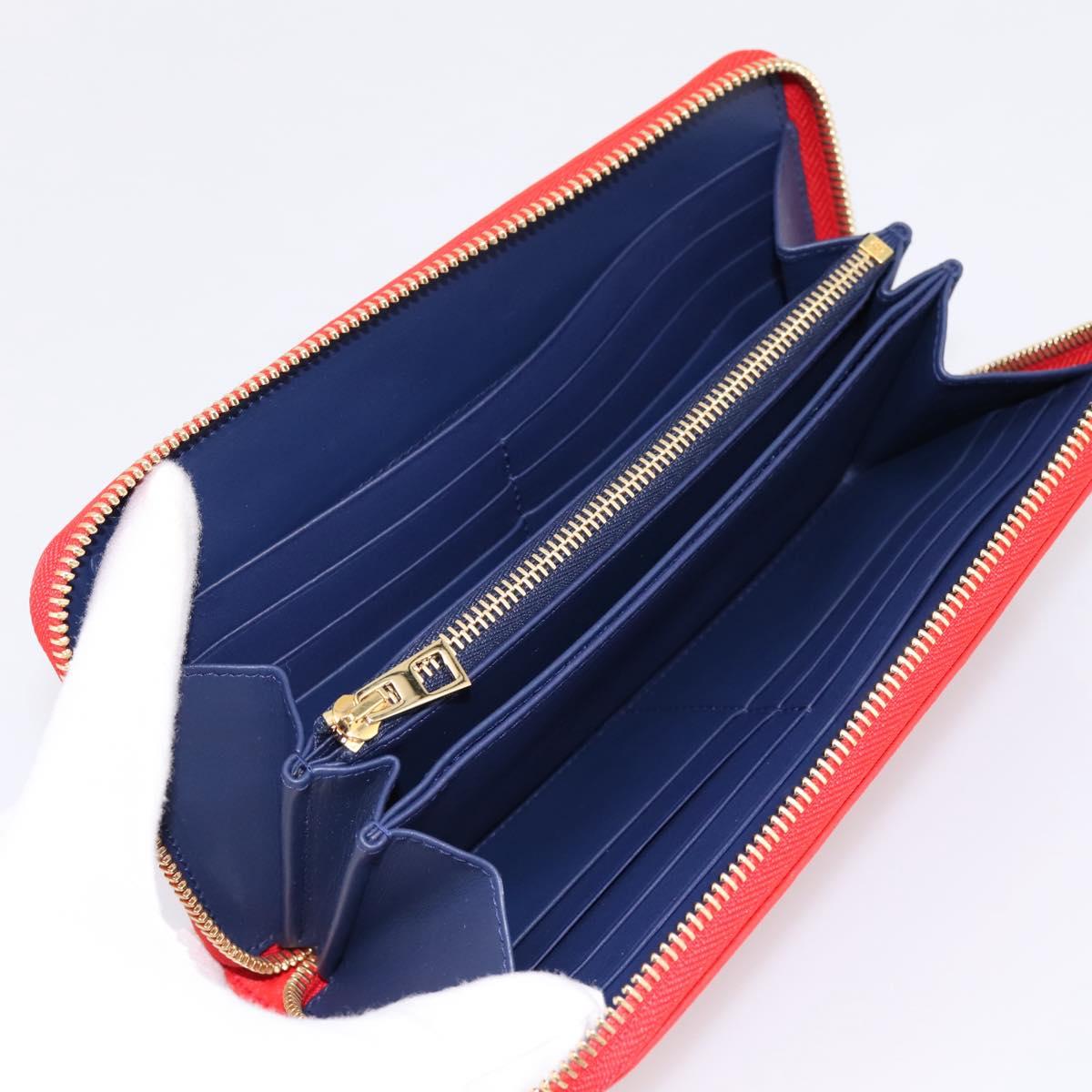 LOEWE Long Wallet Leather Red Gold Auth 198761M