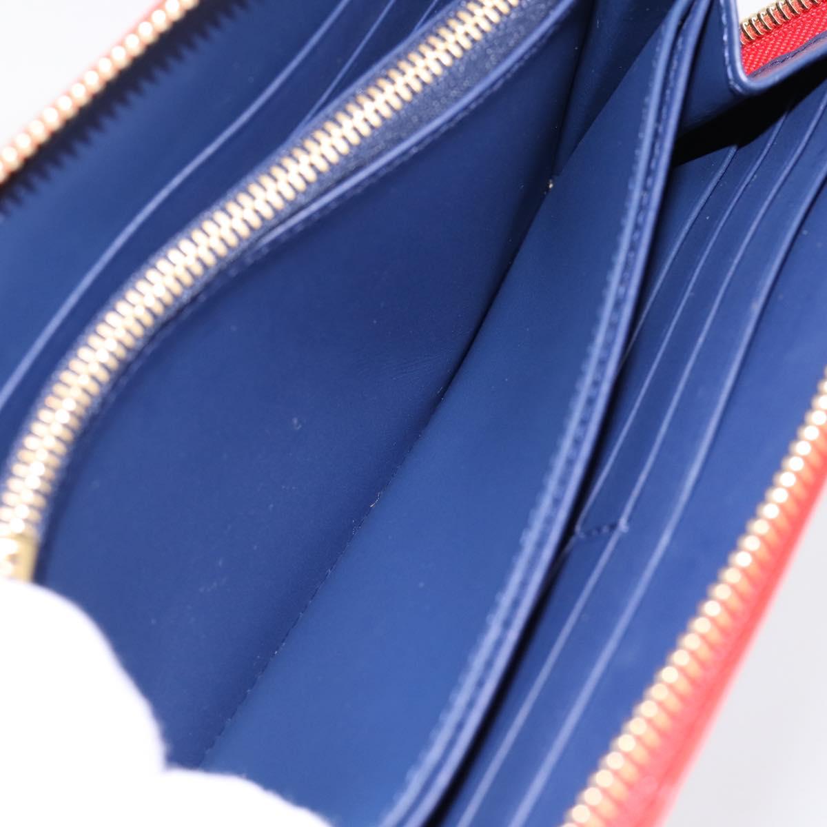 LOEWE Long Wallet Leather Red Gold Auth 198761M
